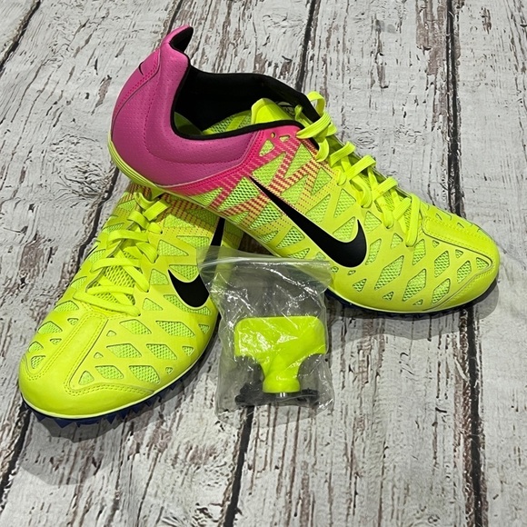 Nke Mens Zoom Maxcat 4 Running Shoes Yellow 882012-999 Mesh Low Top Size 13 - Picture 8 of 11